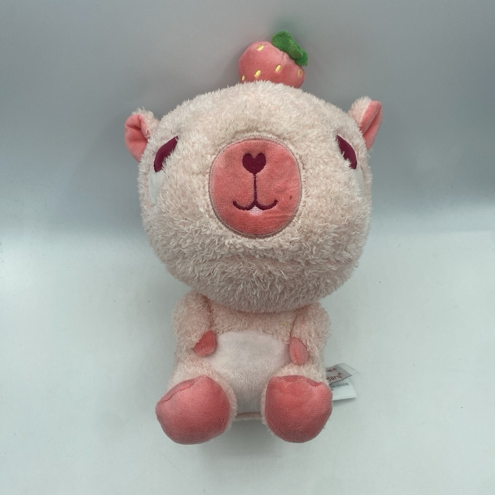Cuddle Barn Plush Toy Kids Strawberry Capybara Pink